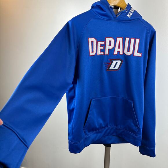 Colosseum Royal DePaul Blue Demons Arch and Logo Hoodie Men's Large - Picture 6 of 11